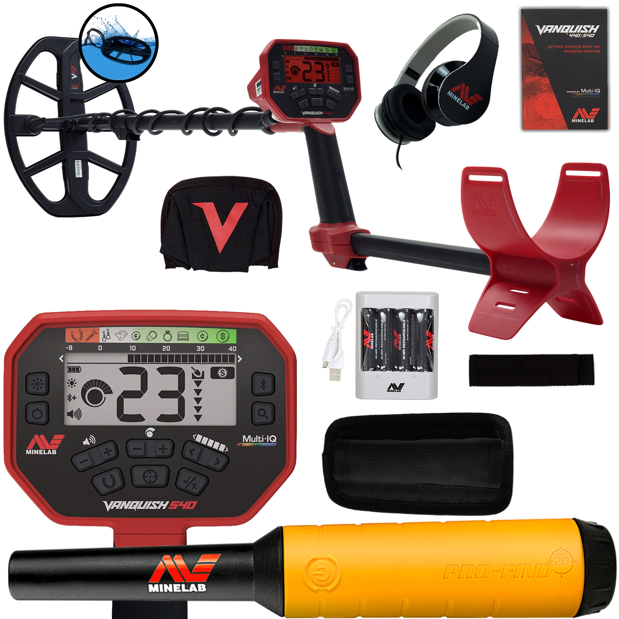 Minelab VANQUISH 540 Detector with 12 x 9 Coil and Pro-Find 20 Pinpointer