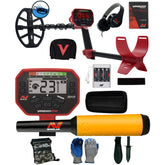 Minelab VANQUISH 540 Detector with 12 x 9 Coil and Pro-Find 20 Pinpointer and Serious Detecting accessory kit with pouch, gloves, and digging knife
