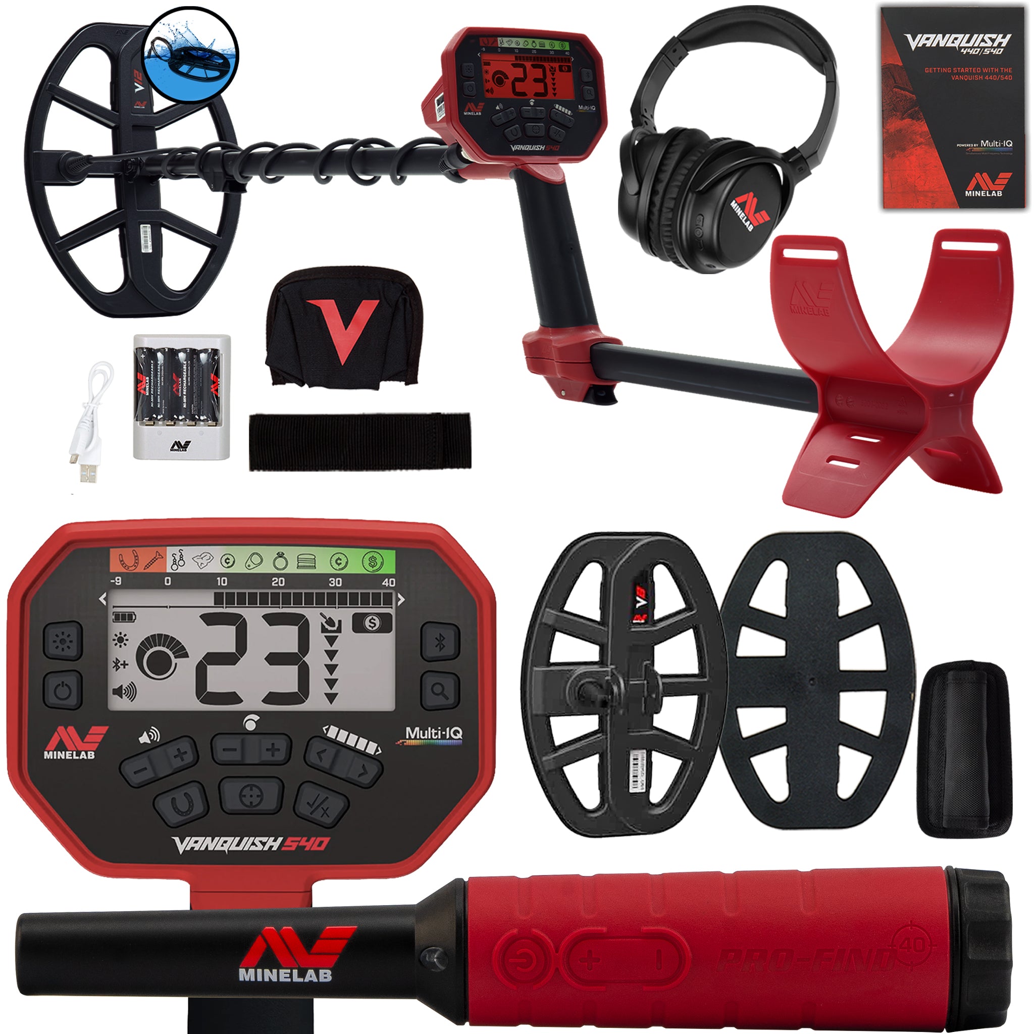 Minelab VANQUISH 540 Pro Pack Metal Detector with  Pro-Find 40 Pinpointer