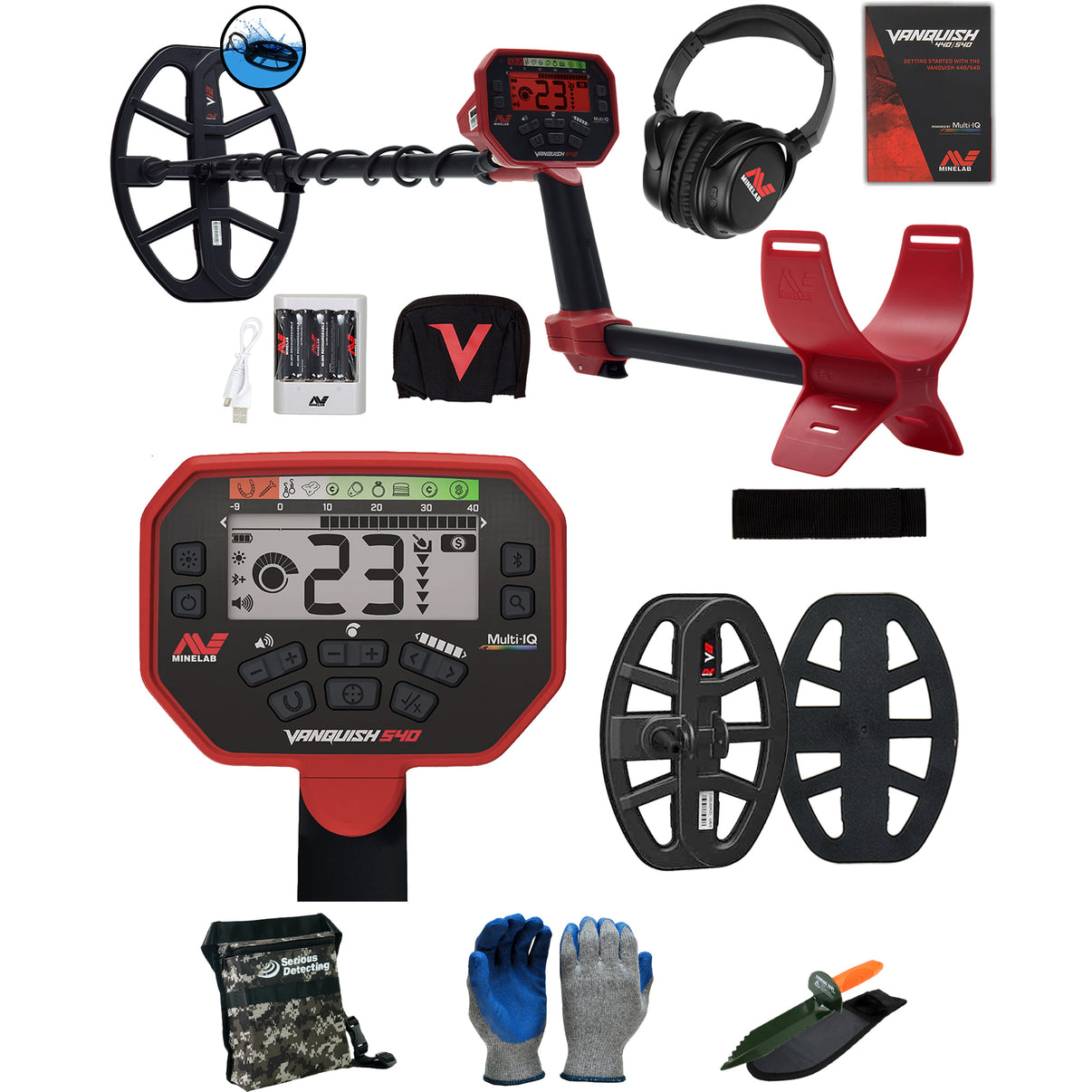 Minelab VANQUISH 540 Pro Pack Metal Detector with Serous Detecting Accessory Kit