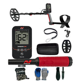 Minelab VANQUISH 360 complete bundle with Pro-Find 40 pinpointer and detecting accessories laid out