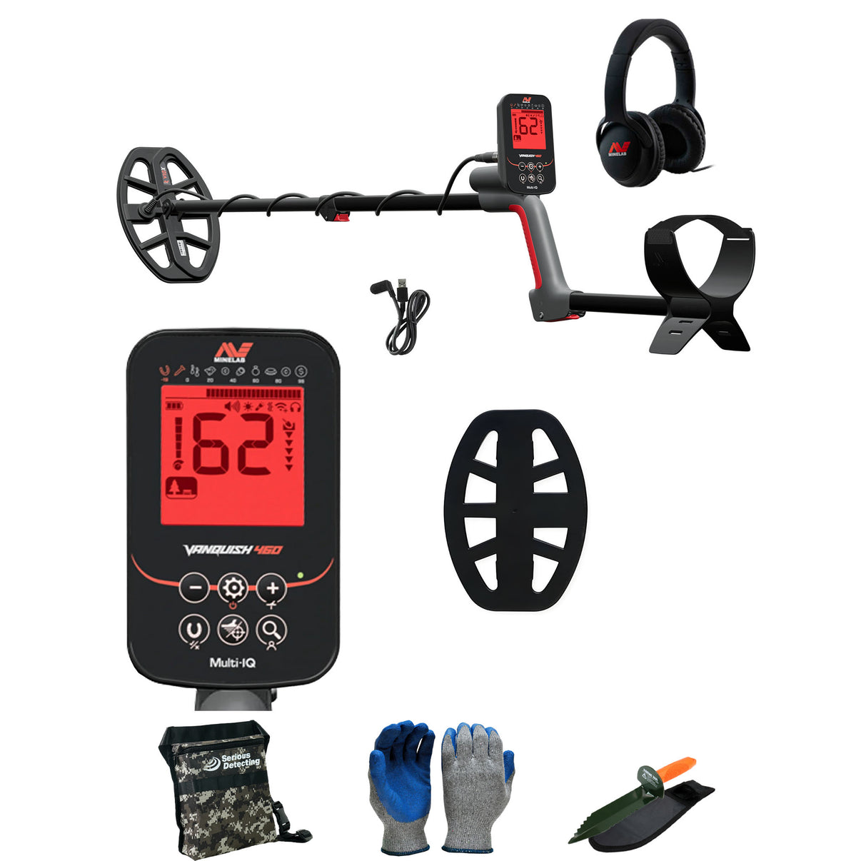 Minelab Vanquish 460 with Serious Detecting accessory kit