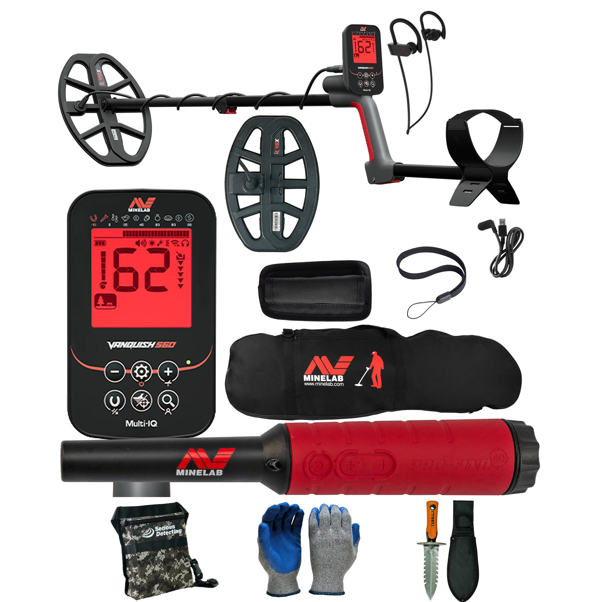 Minelab Vanquish 560 Pro Pack Multi-IQ Metal Detector – Serious