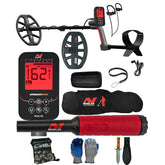 Minelab Vanquish 560 Pro Pack Waterproof Multi-Frequency Metal Detector with V12x Coil, V8x Coil, PRO-FIND 40 Pinpointer, and Carry Bag and Serious Detecting Kit