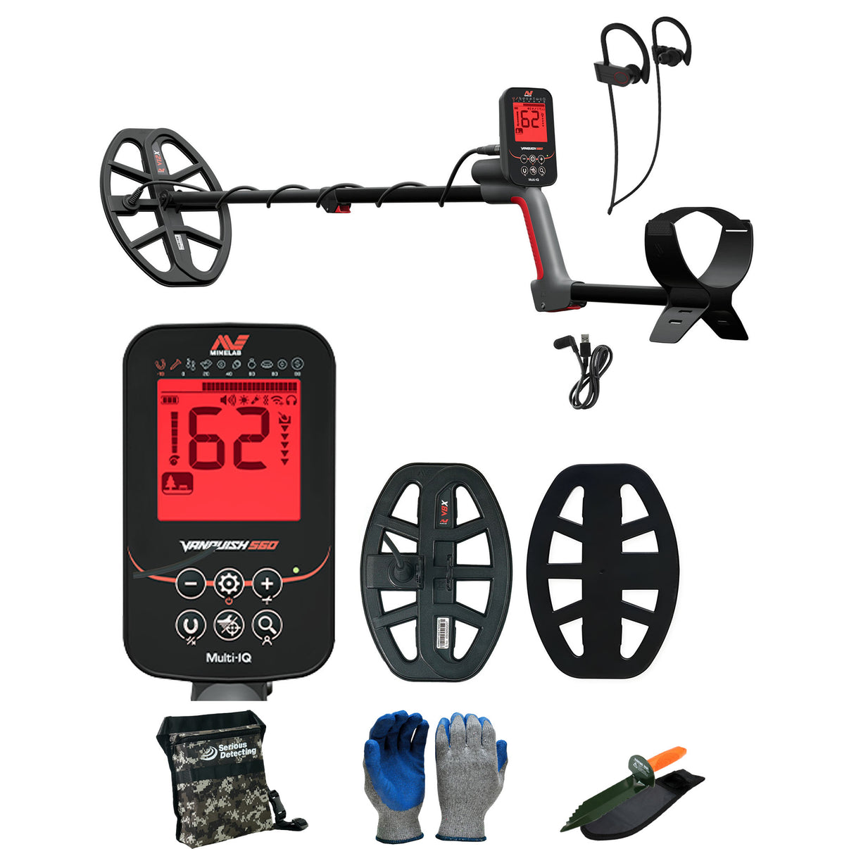 Minelab Vanquish 560 Pro Pack with Serious Detecting accessory kit