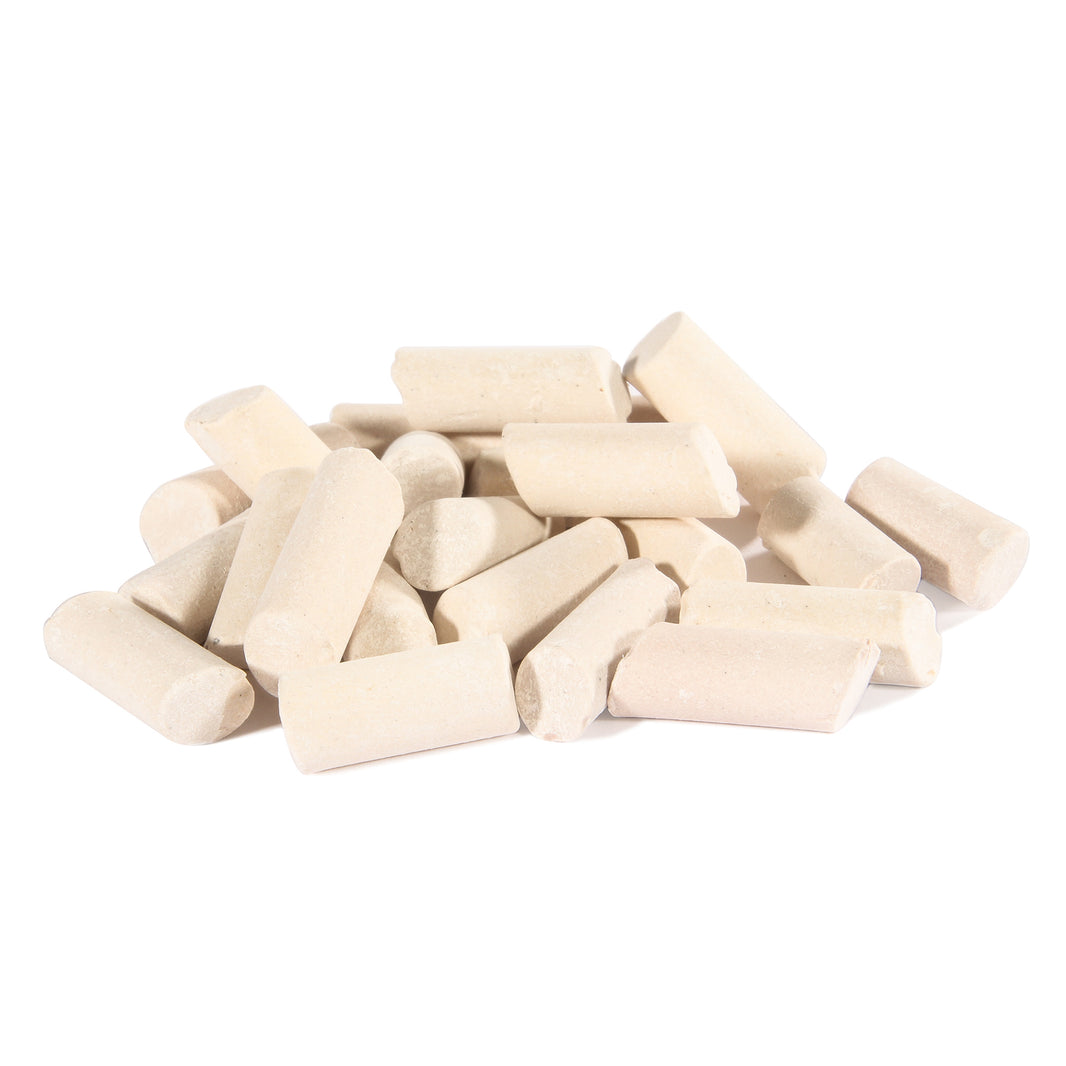 Raytech Ceramalite hybrid ceramic-plastic tumbling media for metal finishing