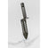 Green Motley Grass Knife displaying double-sided cutting teeth and 2-inch blade width