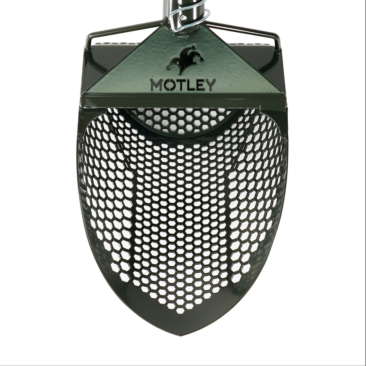 Motley Beach Scoop basket in green, laser-cut hexagon holes