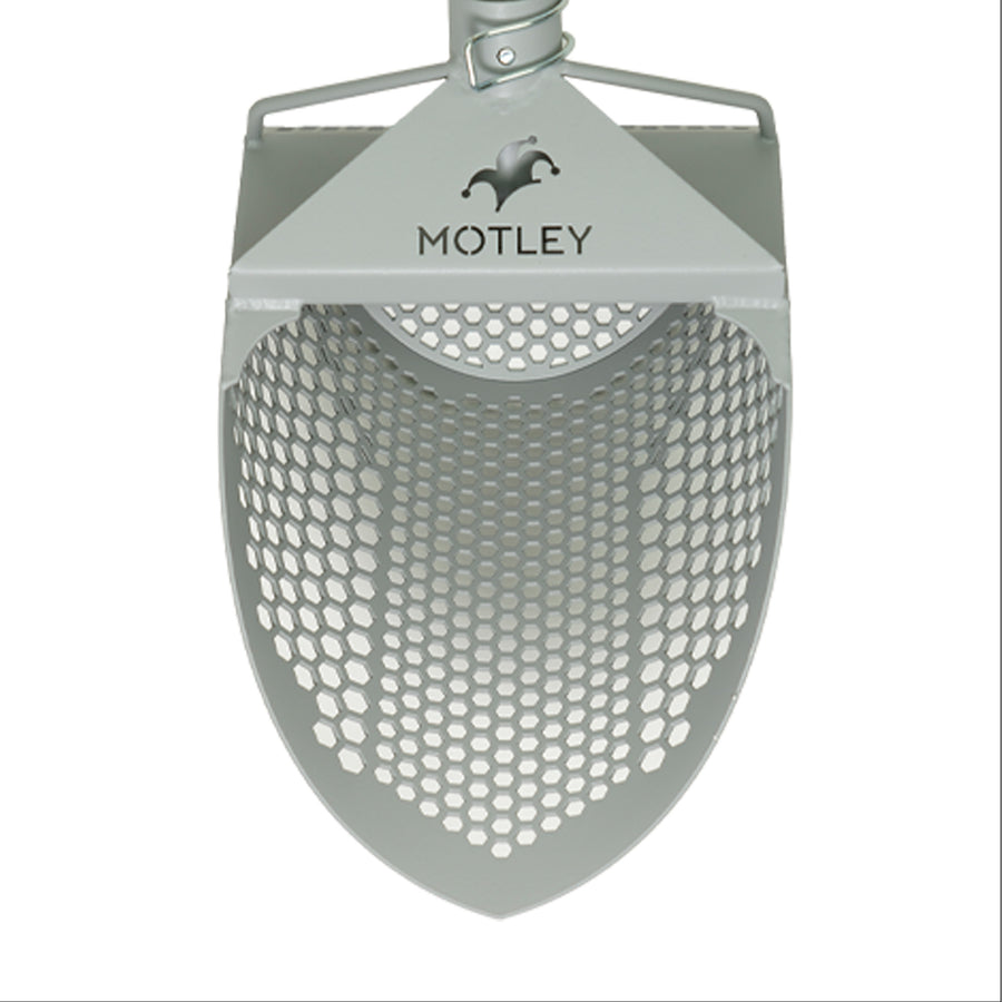 The Motley Beach Scoop is shown in grey for beach metal detecting.