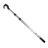 Hook & Moor telescoping boat hook fully extended showing 60mm carbon fiber head and aluminum shaft