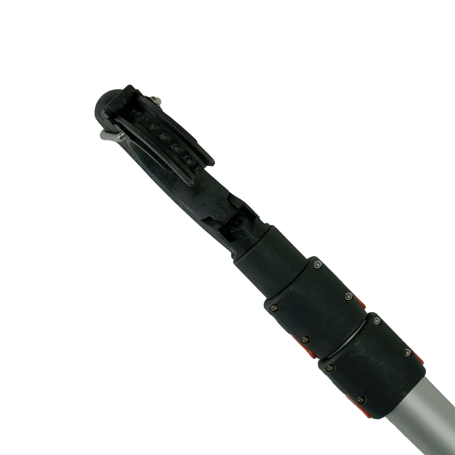 Hook & Moor telescoping boat hook with included carabiner for securing dock lines up to 25mm