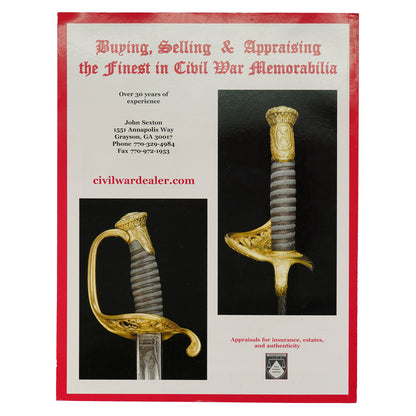 The back cover of The Civil War Collector's Price Guide features an advertisement for civilwardealer.com depicting a Civil War era sword with gold hilt.