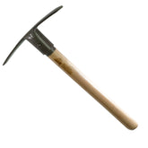 Detailed view of Apex Ferret Pick 18-inch hickory handle displaying natural wood grain and ergonomic grip