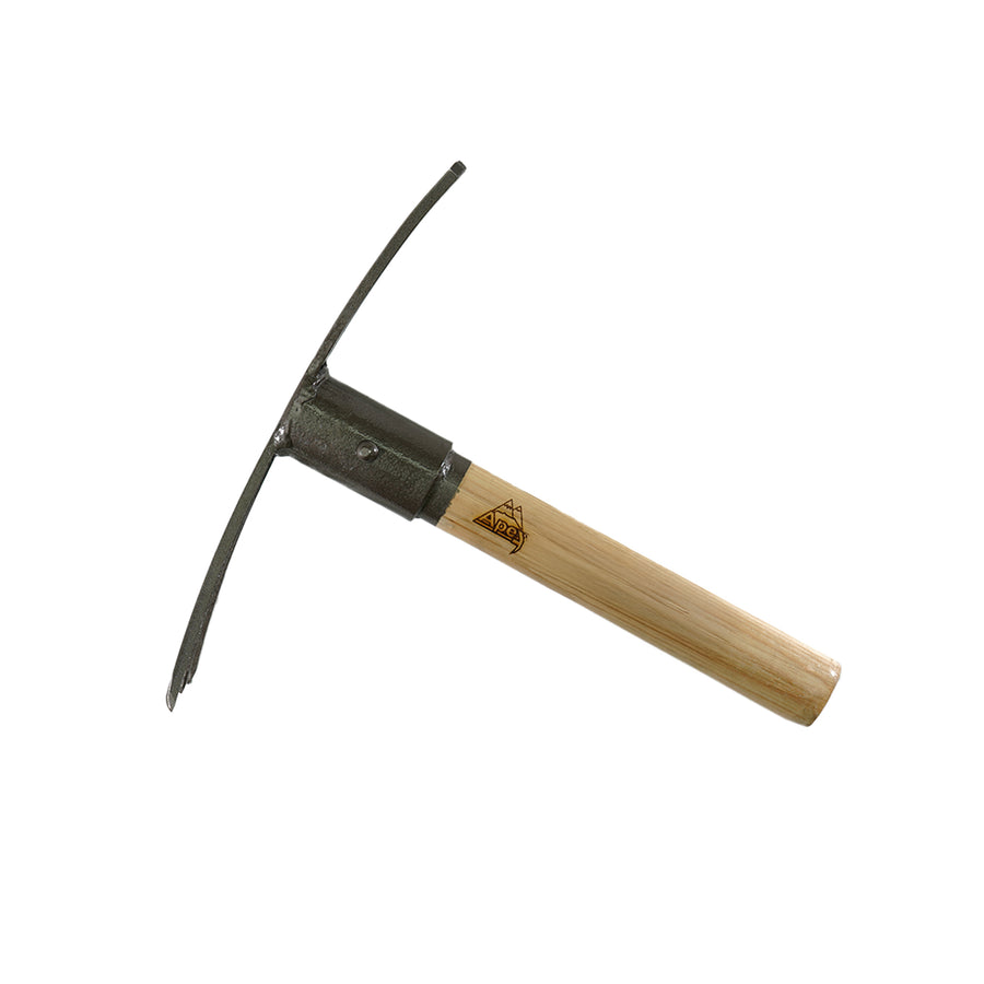 Close-up view of Apex Osprey pick showing hickory wood handle construction