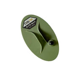 Angled view of the Coiltek Elite-Max 10x5 elliptical mono coil in olive green color, photographed on a white background