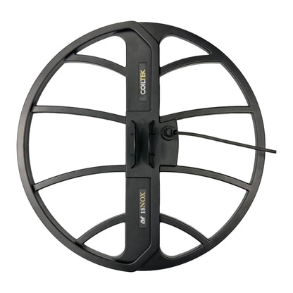 Coiltek 18 inch NOX search coil with attached skidplate for Minelab Equinox metal detectors