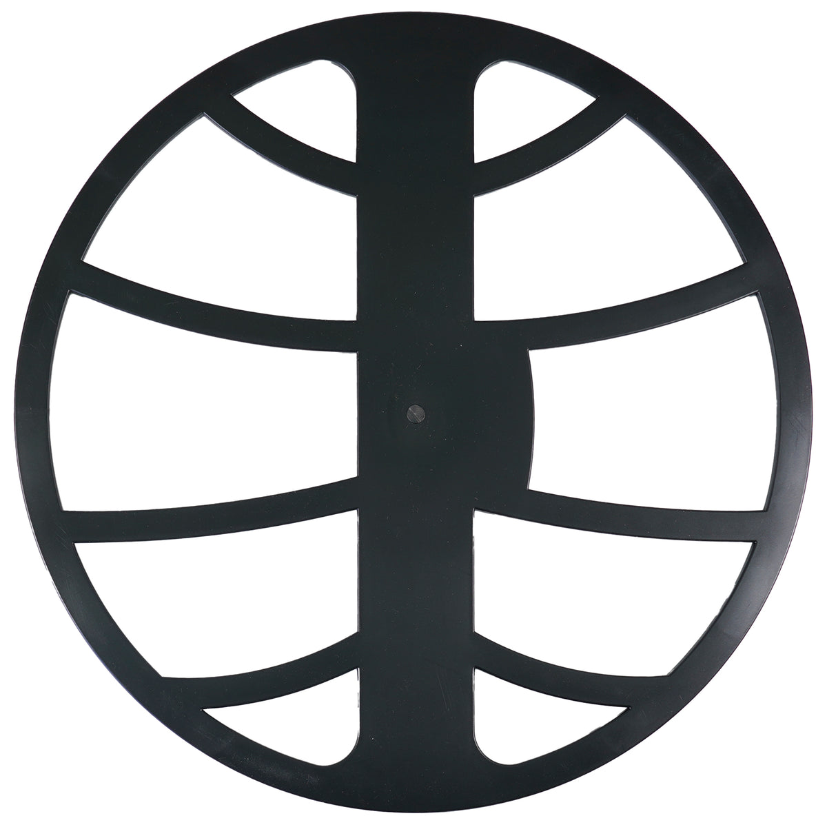 A bottom view shows the skid plate of the 18″ MYTHTEK Search Coil against a white background
