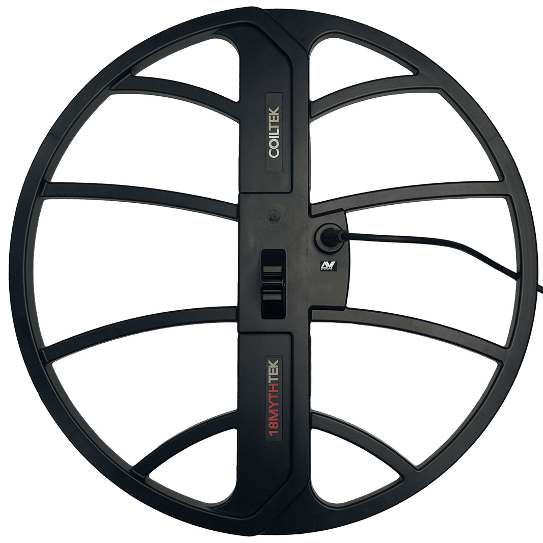 The 18″ MYTHTEK Search Coil shown on a white background