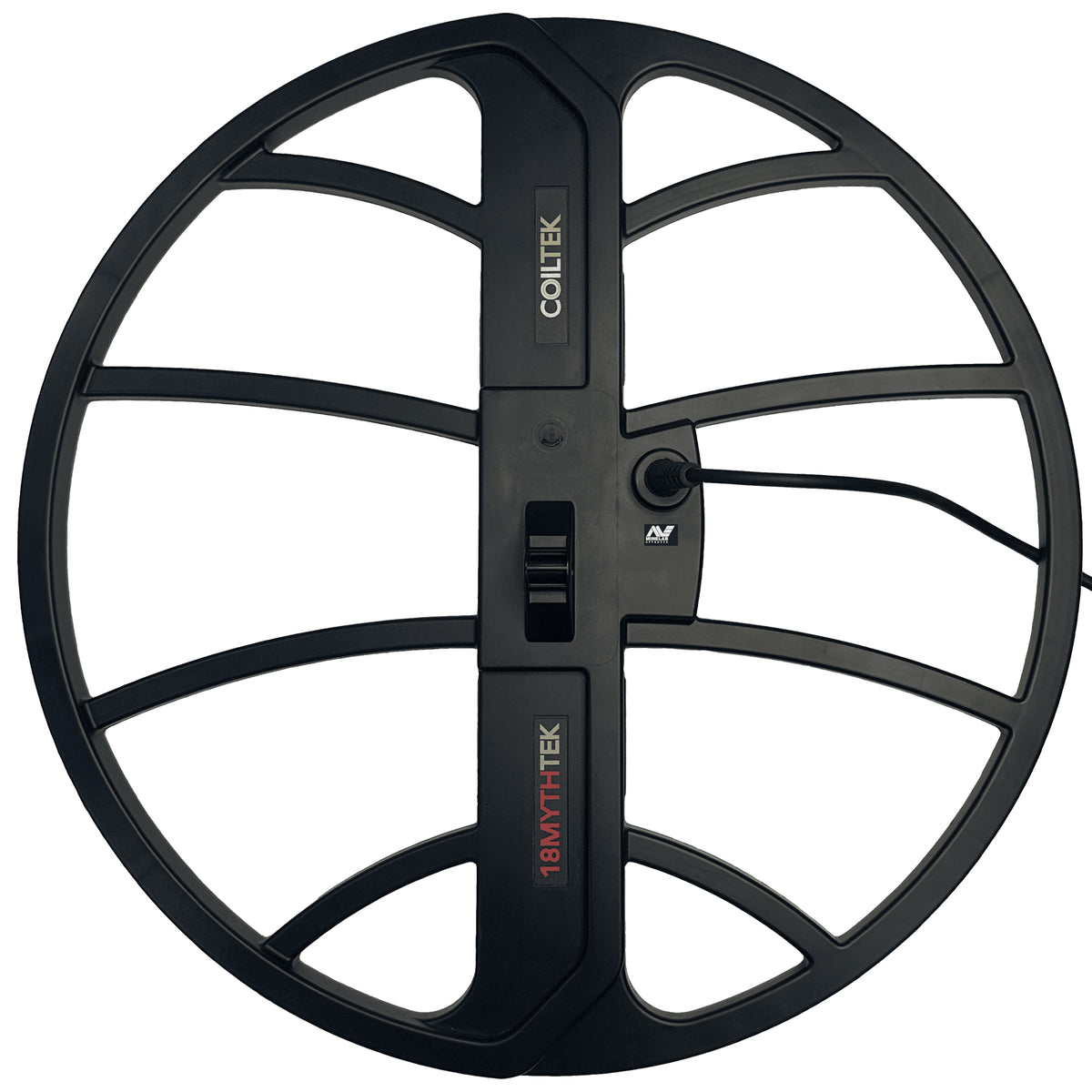The 18″ MYTHTEK Search Coil shown on a white background