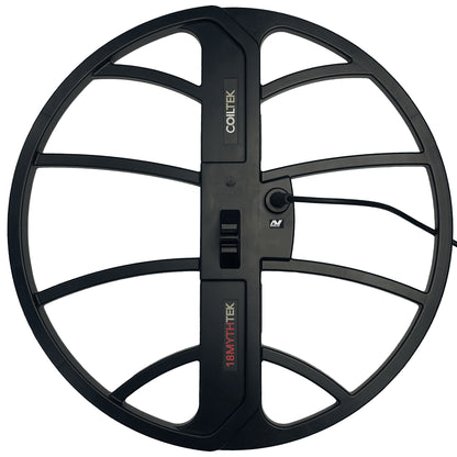 The 18″ MYTHTEK Search Coil shown on a white background