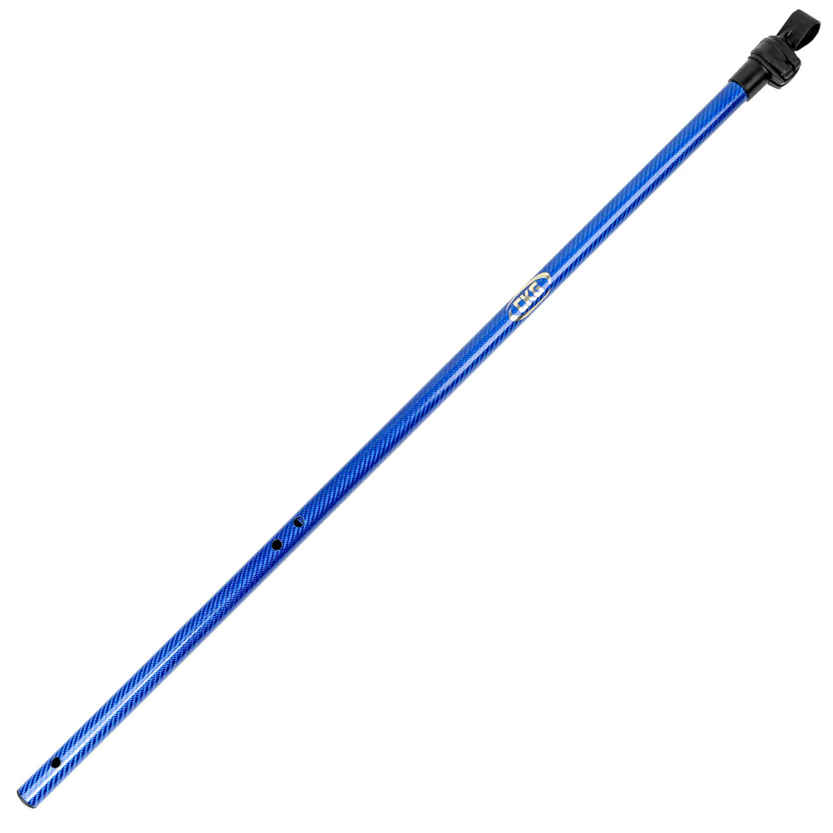 Blue metal detecting pole on a white background