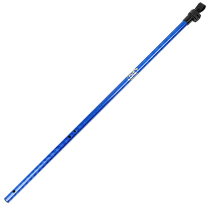 Blue metal detecting pole on a white background