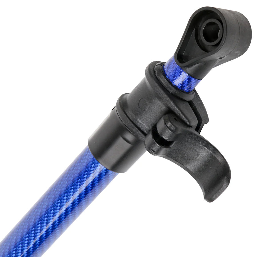 CKG Shaft for Minelab Equinox 600 and 800 close up of hardward blue and black 