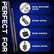 A promotional graphic showing a black carbon-fiber-look metal detector shovel set alongside four labeled use cases: metal detecting scoop, sifting shovel, snow shovels, and garden shovel, on a dark blue patterned background with large white text reading 'PERFECT FOR'.