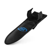 Black sheath with a blue logo on a white background