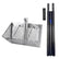 A metal basket attachment with a three black carbon-fiber-style poles with textured grips and a small black grip piece on a white background. The scoop has the brand name 'CKG' printed on it.