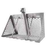 stainless steel sand rack with a hexagonal perforated design, a central vertical post, and two angled support rods, shown on a plain white background. The brand name 'CKG' is printed on the side.
