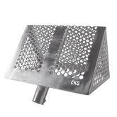 A triangular stainless steel sand rack with a honeycomb perforated pattern, featuring a cylindrical mounting stem at the bottom and the brand name 'CKG' printed on the side, set against a plain white background.