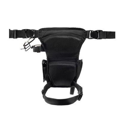 CKG Tactical Drop Leg Pouch Metal Detecting Thigh and Waist Bag with Pinpointer Holster black