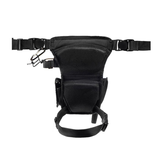 CKG Tactical Drop Leg Pouch Metal Detecting Thigh and Waist Bag with Pinpointer Holster black