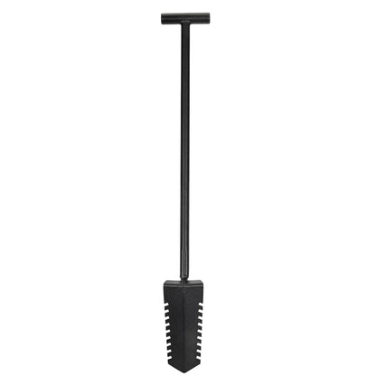 CKG T Handle Metal Detecting Shovel, Narrow Serrated Blade Digger back side
