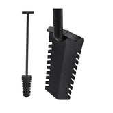 CKG T Handle Metal Detecting Shovel, Narrow Serrated Blade Digger close up of digger and digger blade