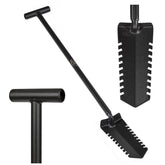 CKG T Handle Metal Detecting Shovel, Narrow Serrated Blade Digger close up of digger, handle, and digger blade