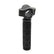 A black handle pull with a textured diamond-patterned rubber handlebar grip and a matching black clamp, shown on a plain white background.
