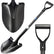 CKG Carbon Fiber Round Point Shovel - black shovel image showing full shovel, shovel head, and handle.