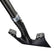 Close-up of a black metal shovel with a textured handle and silver collar, shown on a plain white background.