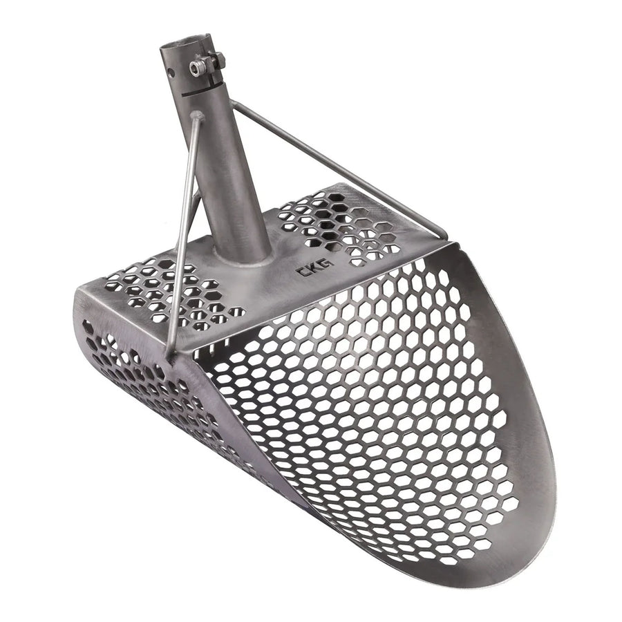 CKG Titanium Sand Scoop, 1.5mm Titanium with 10mm Hex Holes front side view
