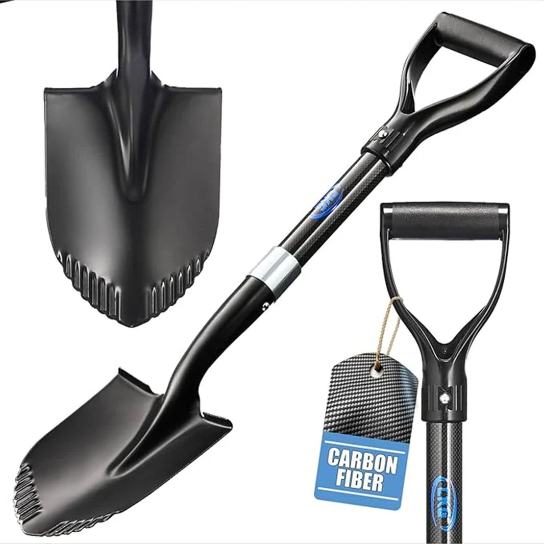 Travel Carbon Fiber shovel at three different angles