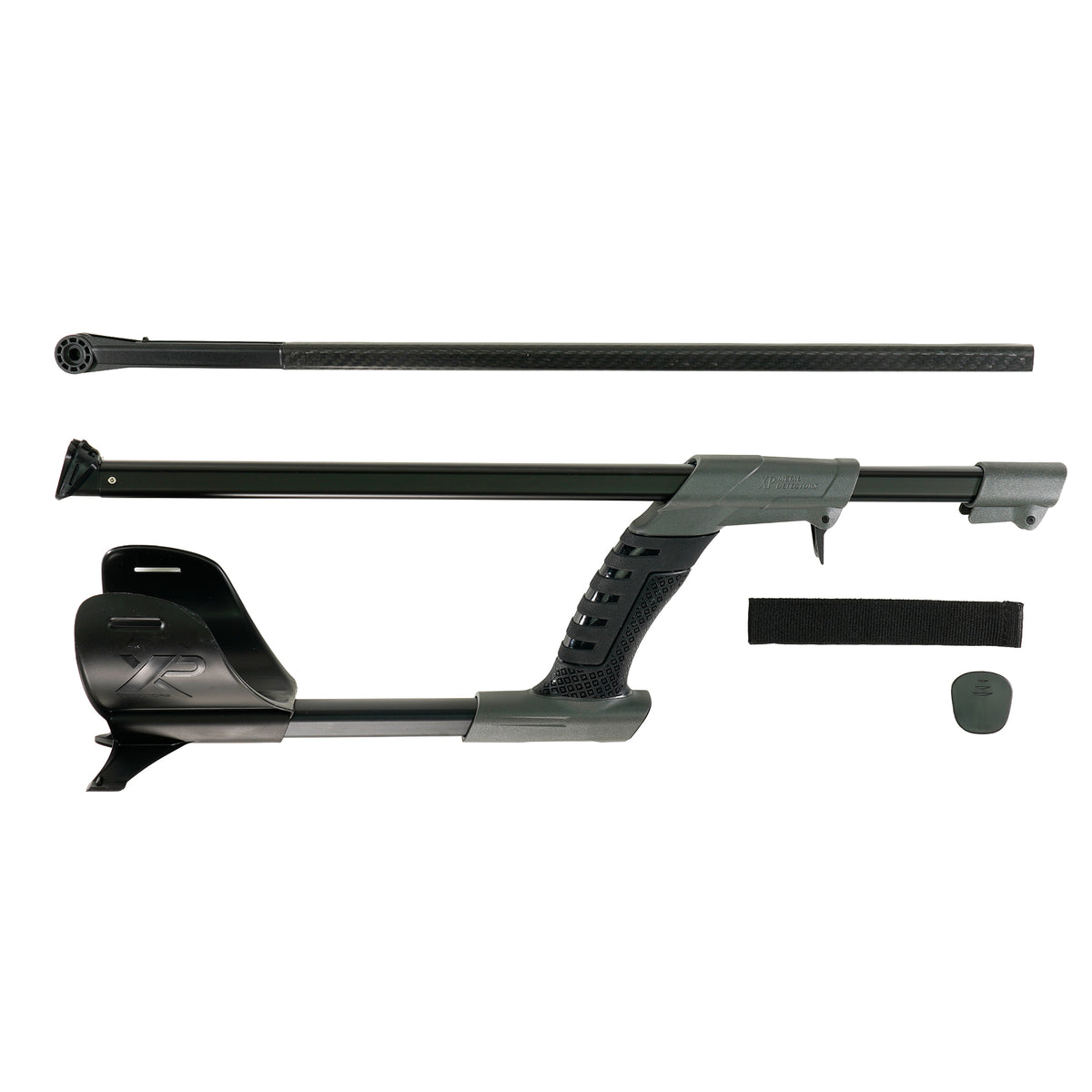 XP S-Telescopic Stem with lower stem assembly and padded arm cup for Deus II metal detector