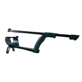 XP D044LITE-B shaft assembly without lower rod, showing black stem and a dark blue camlock, a footrest, and strap shown against a plain white background.