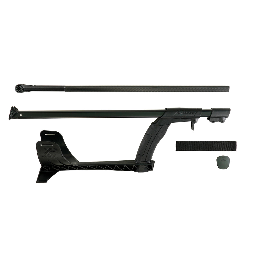 XP S-Telescopic LITE carbon fiber pole assembly with arm cup and armstrap for Deus II metal detector