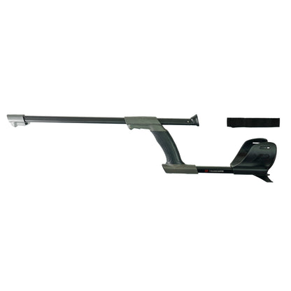 XP Deus S-Telescopic stem with gray and black ergonomic handle, coil connector, and included shoulder strap for Deus and Deus II detectors