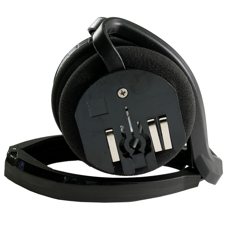 XP Deus II Stereo Backphone Headband for WS6ST and WSAST - Black over-ear headphones on a white background