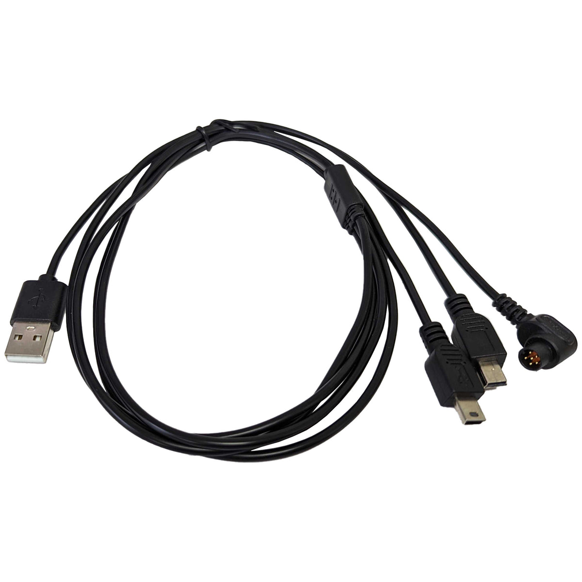 XP Deus II multi-connector USB charging cable with 6-pin and mini-USB connectors