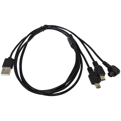 XP Deus II multi-connector USB charging cable with 6-pin and mini-USB connectors