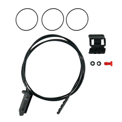 XP Wave Guide kit with 115cm antenna, elastic bands, plastic clip, red waterproof plug, and hook-and-loop tape for Deus II underwater detecting